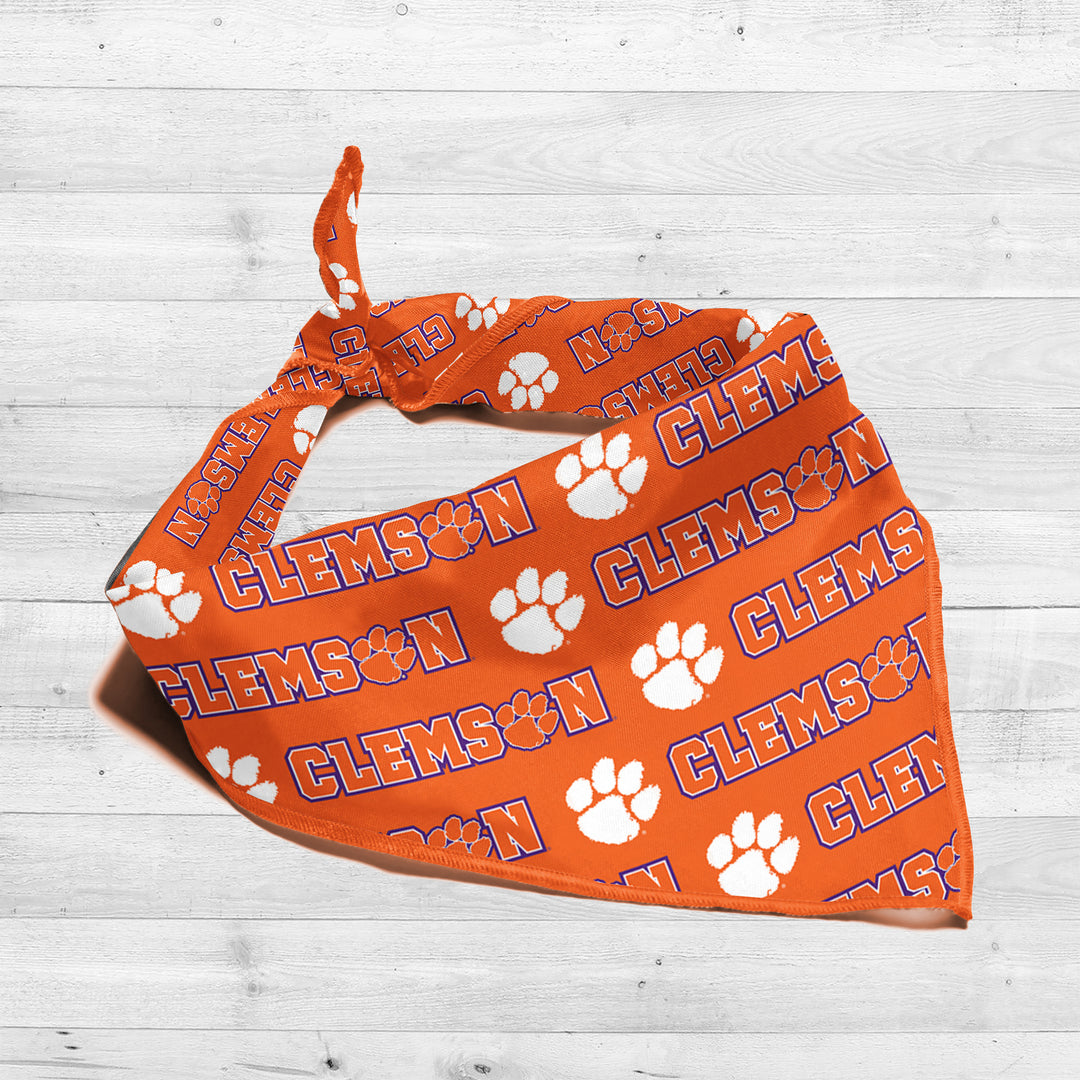 Clemson Tigers | NCAA Officially Licensed | Dog Bandana | Fits Pets of all Sizes