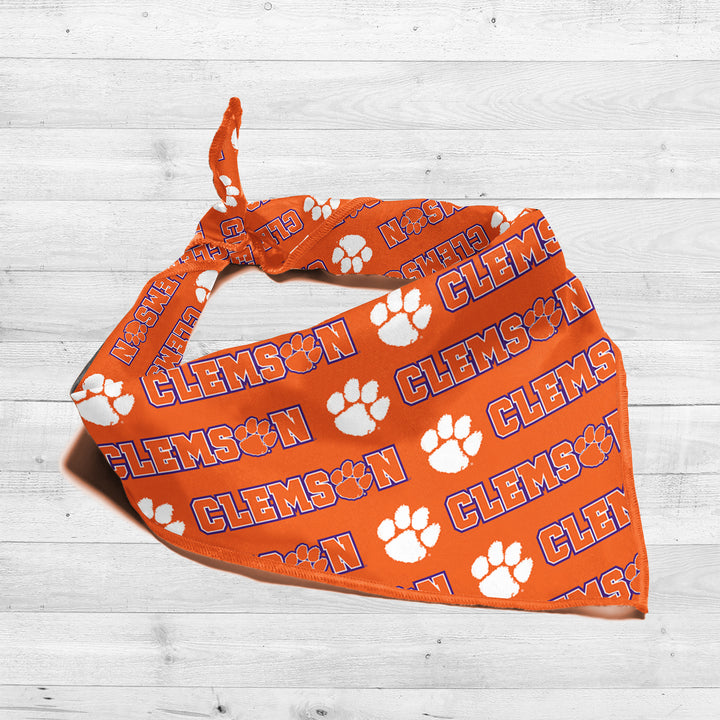 Clemson Tigers | NCAA Officially Licensed | Dog Bandana | Fits Pets of all Sizes