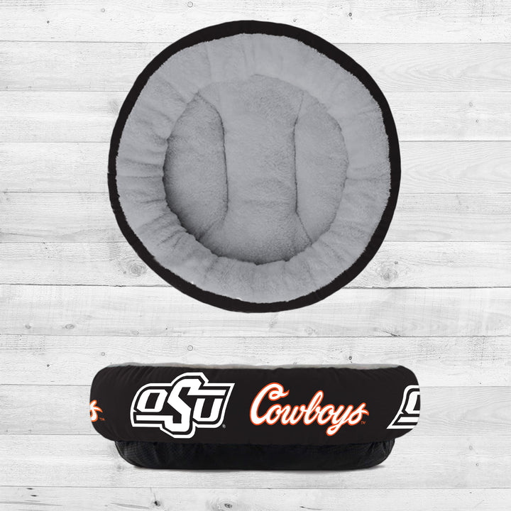 Oklahoma State Cowboys | NCAA Officially Licensed | Plush Donut Dog Bed