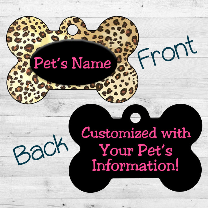 Leopard Print | Black | Dog Tag 2-Sided