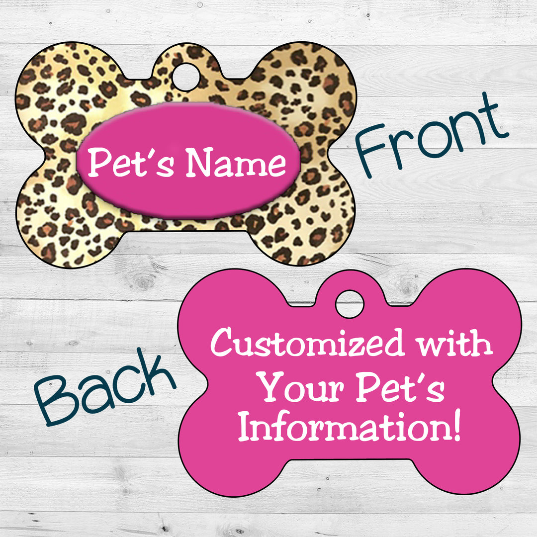 Leopard Print | Pink | Dog Tag 2-Sided