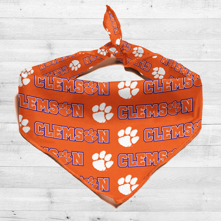Clemson Tigers | NCAA Officially Licensed | Dog Bandana | Fits Pets of all Sizes