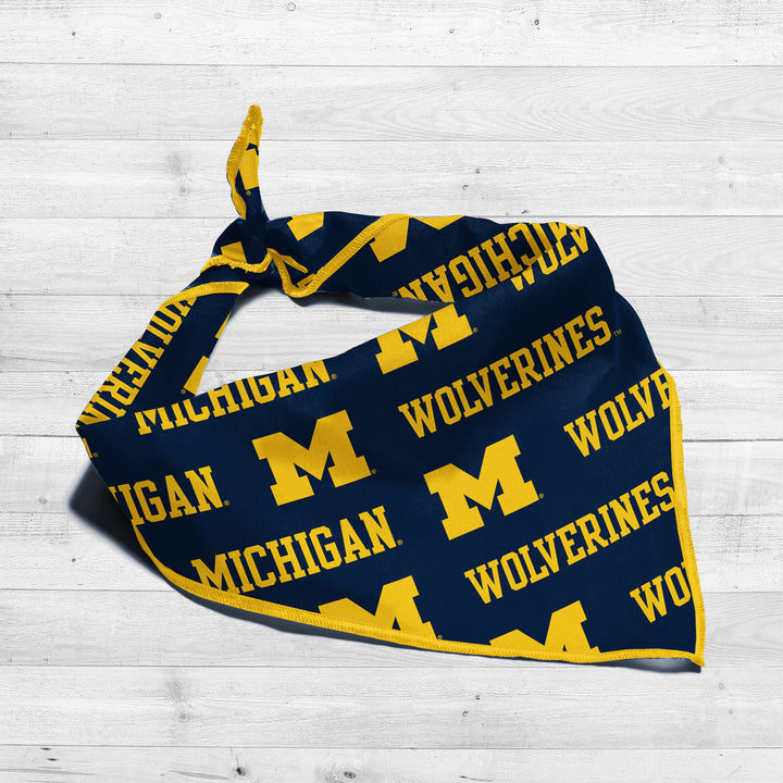 Michigan Wolverines | NCAA Officially Licensed | Dog Bandana | Fits Pets of all Sizes