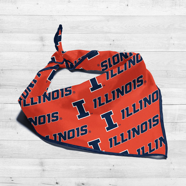 Illinois Fighting Illini | NCAA Officially Licensed | Dog Bandana | Fits Pets of all Sizes