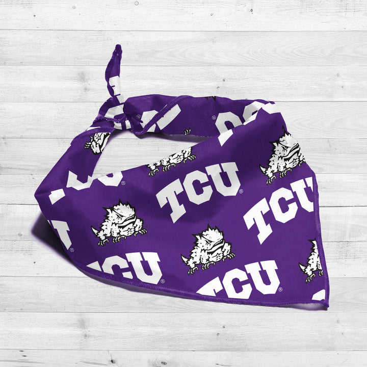 TCU Horned Frogs | NCAA Officially Licensed | Dog Bandana | Fits Pets of all Sizes