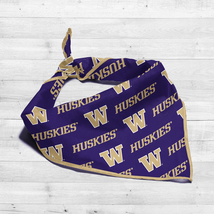 Washington Huskies | NCAA Officially Licensed | Dog Bandana | Fits Pets of all Sizes