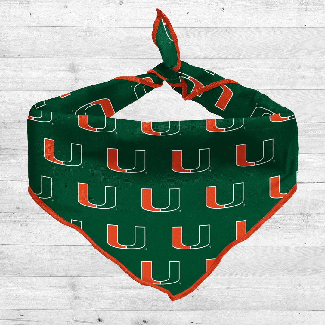 Miami Hurricanes | NCAA Officially Licensed | Dog Bandana | Fits Pets of all Sizes