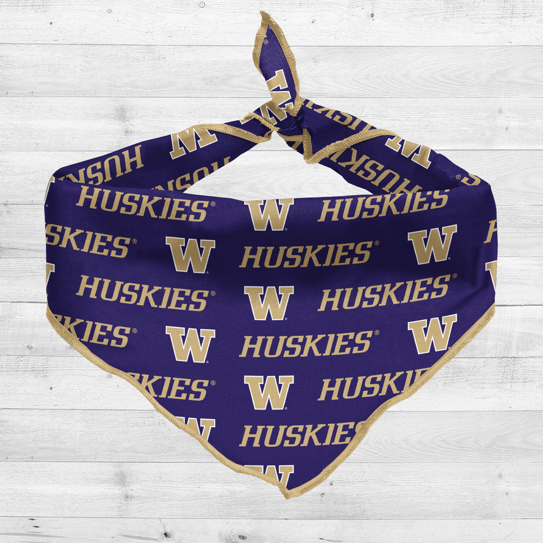 Washington Huskies | NCAA Officially Licensed | Dog Bandana | Fits Pets of all Sizes