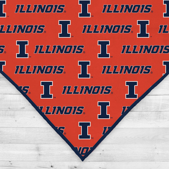 Illinois Fighting Illini | NCAA Officially Licensed | Dog Bandana | Fits Pets of all Sizes