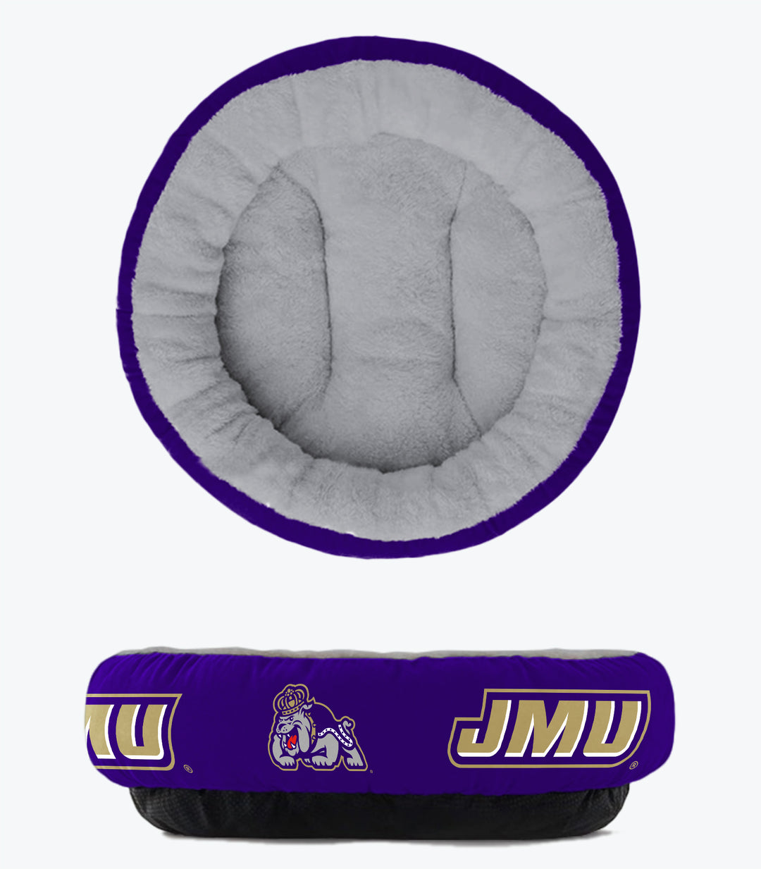 James Madison Dukes | NCAA Officially Licensed | Plush Donut Dog Bed