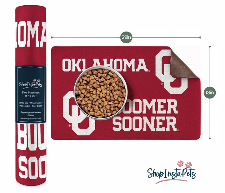 Oklahoma Sooners | NCAA Officially Licensed | Food & Water Mat