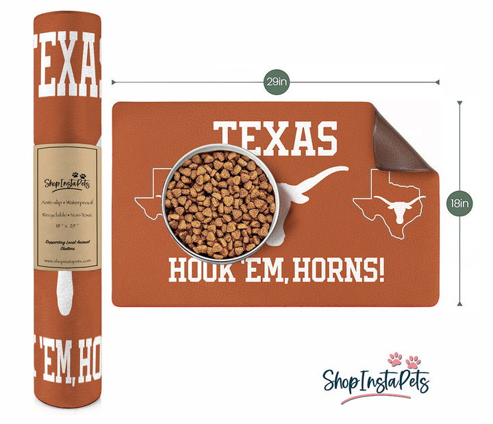 Texas Longhorns | NCAA Officially Licensed | Food & Water Mat
