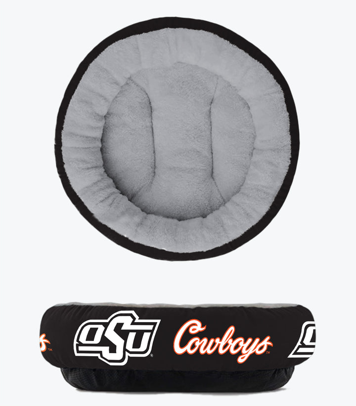 Oklahoma State Cowboys | NCAA Officially Licensed | Plush Donut Dog Bed