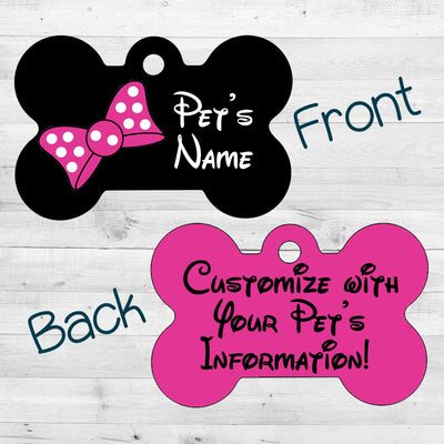 Minnie Mouse | Bow Pink | Dog Tag 2-Sided