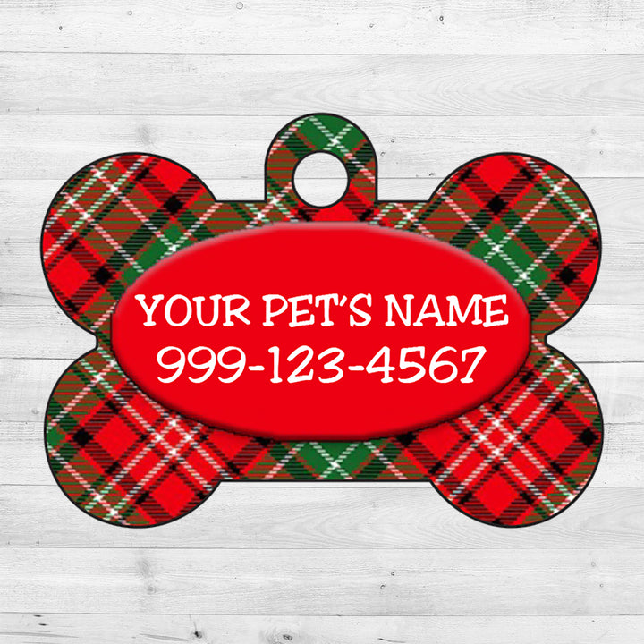 Plaid | Christmas | Dog Tag 1-Sided