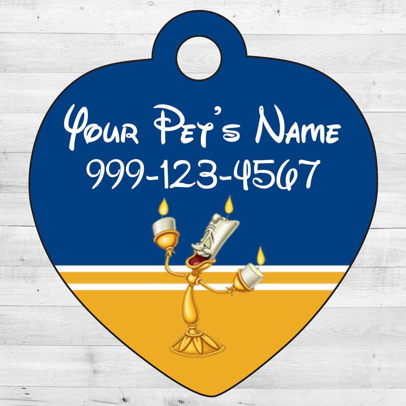 Beauty & the Beast | Lumiere | Pet Tag 1-Sided