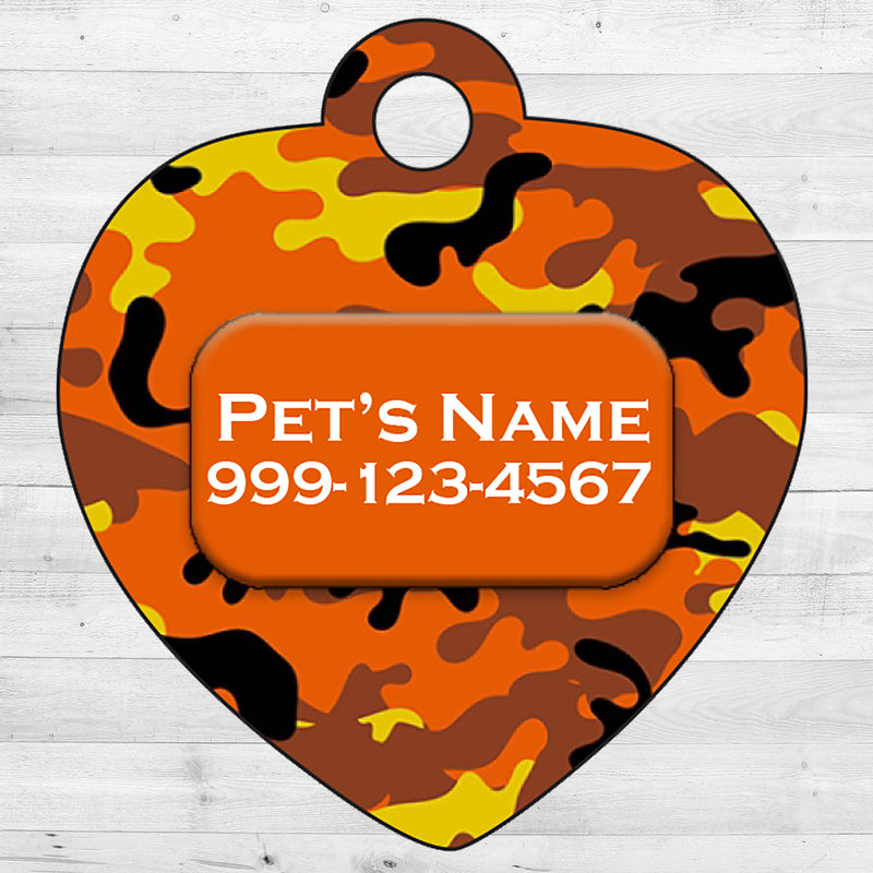 Camo | Orange | Pet Tag 1-Sided