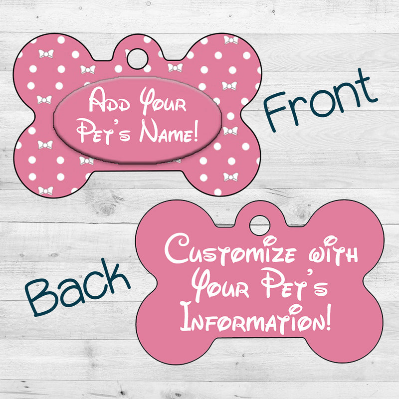 Minnie Mouse | Pink Polka Dots | Dog Tag 2-Sided