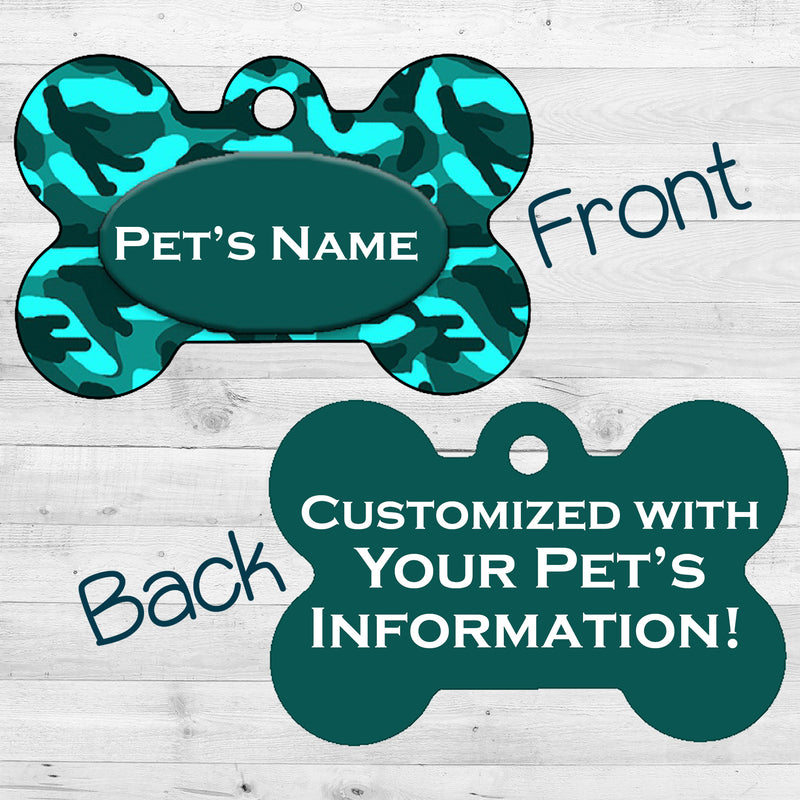 Camo | Turquoise | Dog Tag 2-Sided