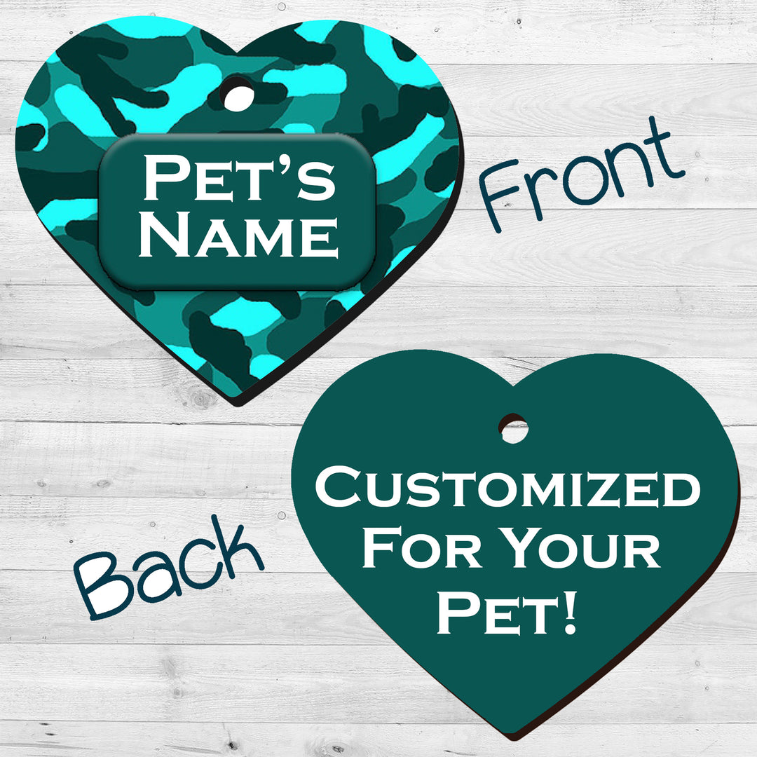 Camo | Turquoise | Pet Tag 2-Sided