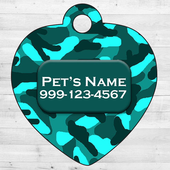 Camo | Turquoise | Pet Tag 1-Sided