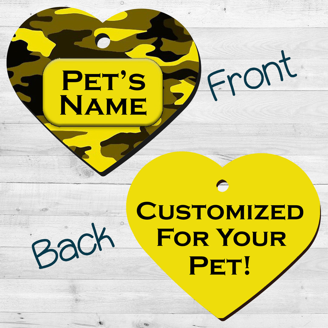 Camo | Yellow | Pet Tag 2-Sided