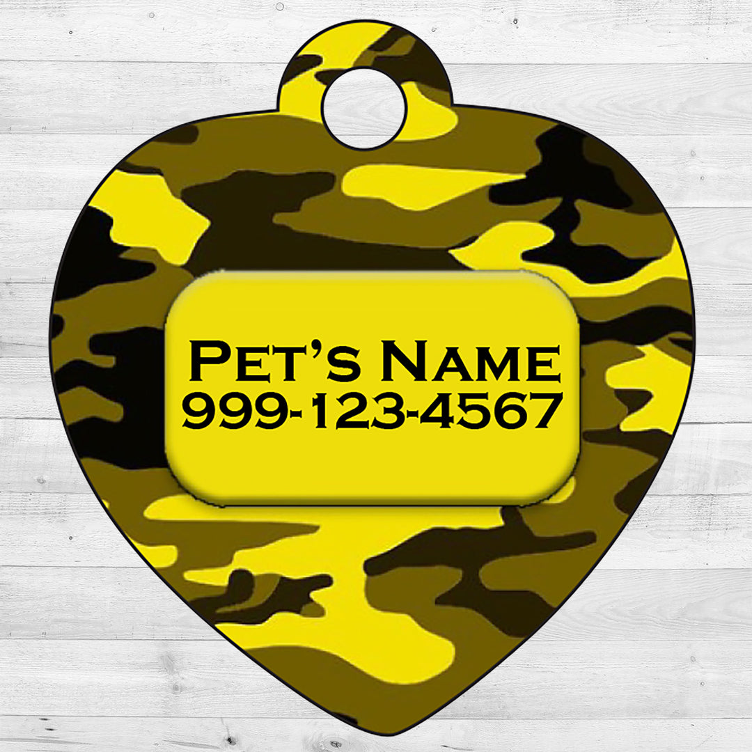Camo | Yellow | Pet Tag 1-Sided